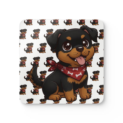 Rottweiler Chibi Cork Coaster Set