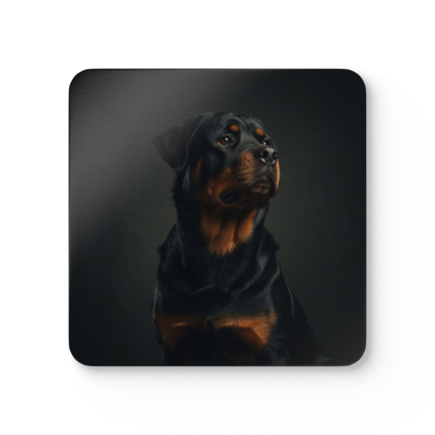 Rottweiler Portrait Cork Coaster Set
