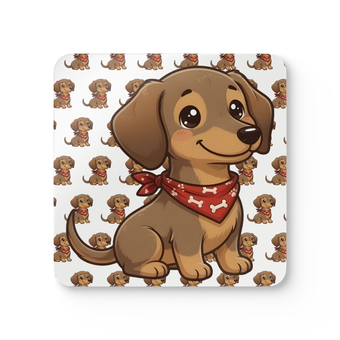Dachshund Chibi Cork Coaster Set