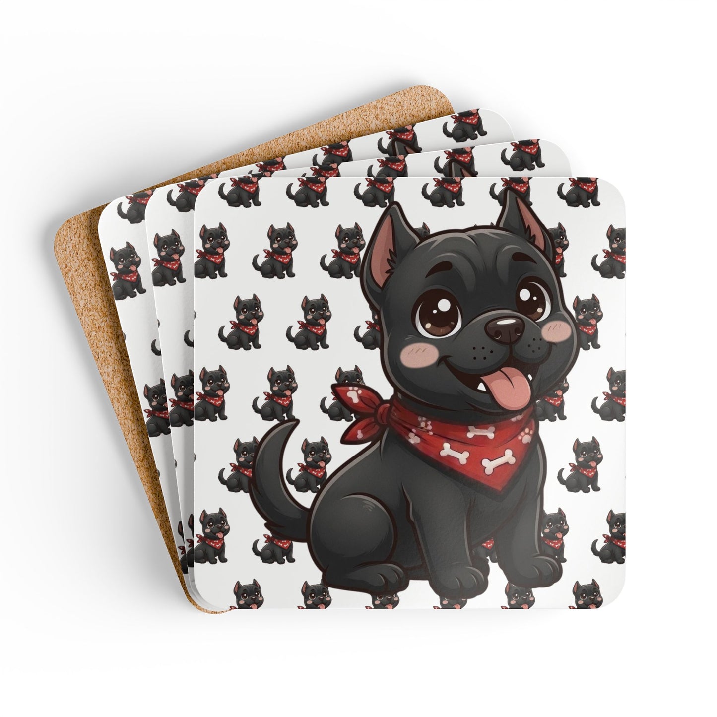 Cane Corso Chibi Cork Coaster Set