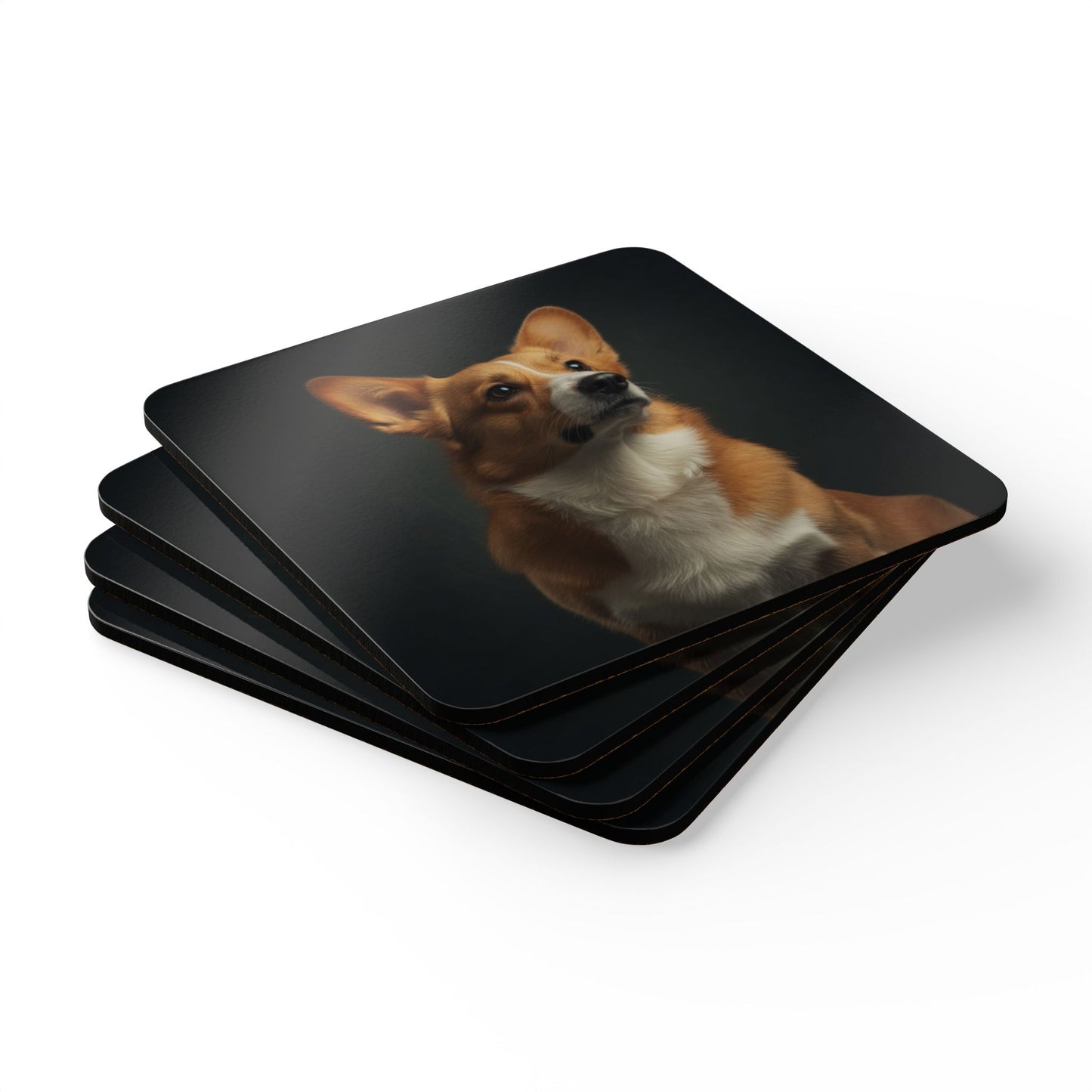 Corgi Portrait Cork Coaster Set