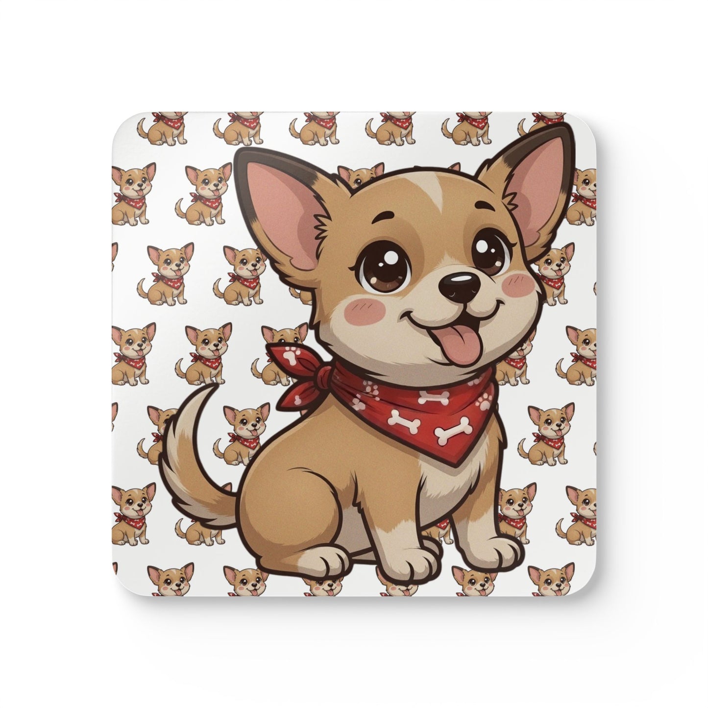 Chihuahua Chibi Cork Coaster Set