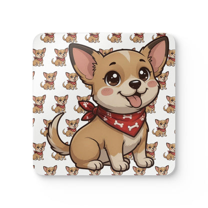 Chihuahua Chibi Cork Coaster Set