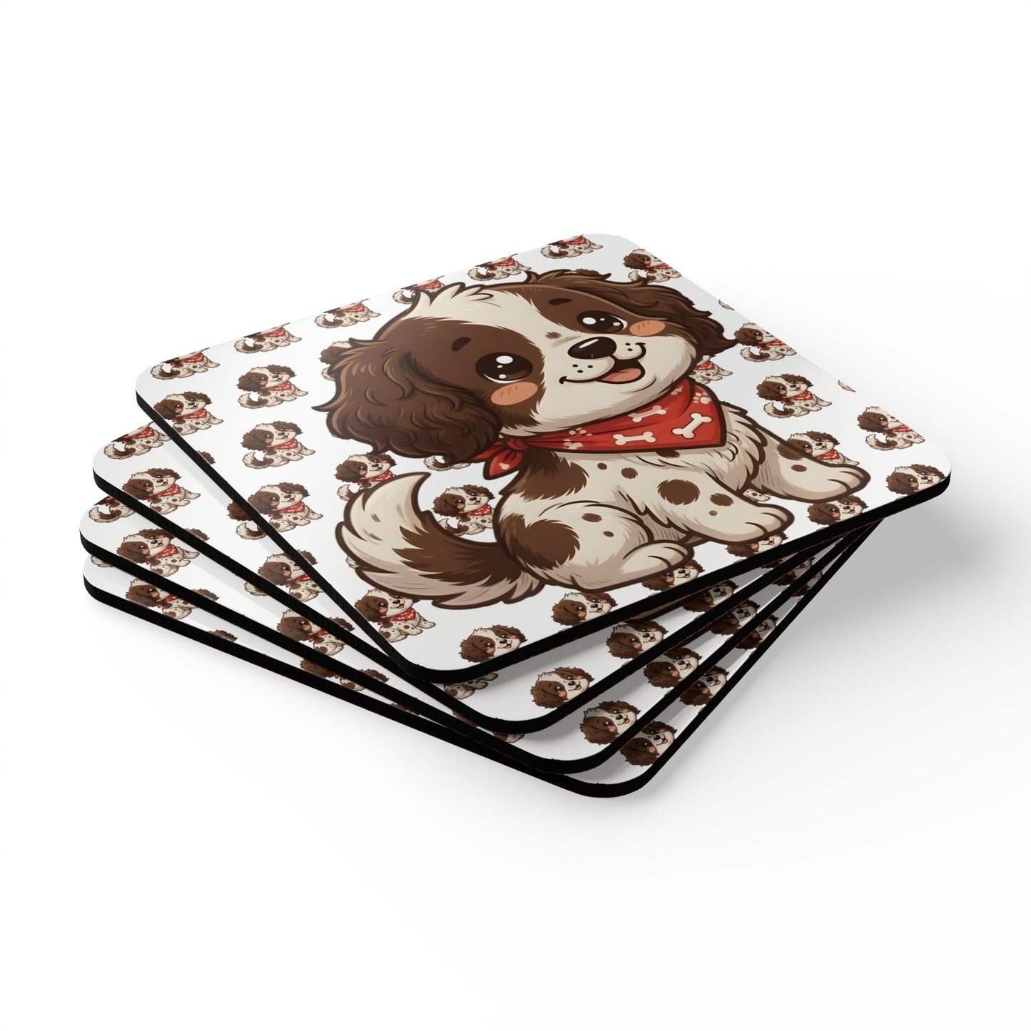 Springer Spaniel Chibi Cork Coaster Set