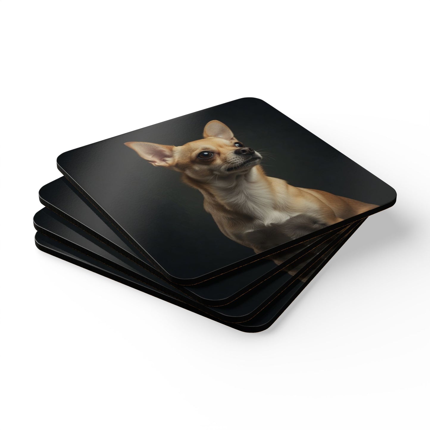 Chihuahua Portrait Cork Coaster Set