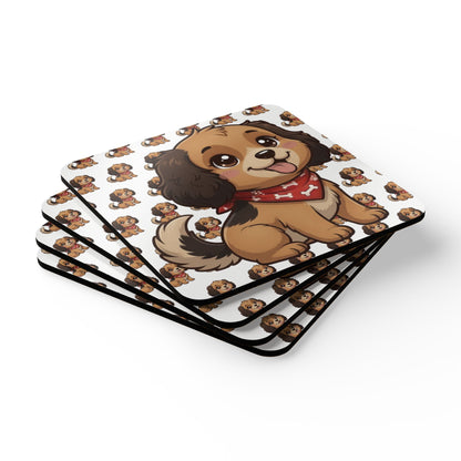 Cocker Spaniel Chibi Cork Coaster Set