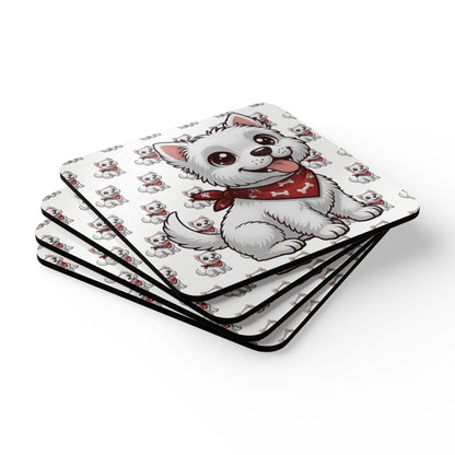 West Highland Terrier Chibi Cork Coaster Set