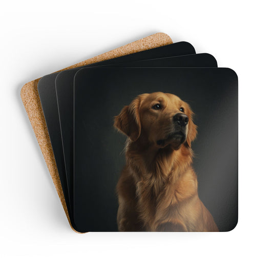 Golden Retriever Cork Coaster Set