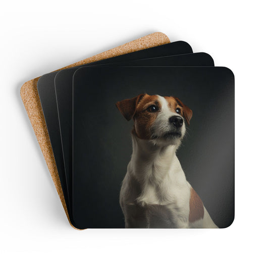 Jack Russell Portrait Cork Coaster Set