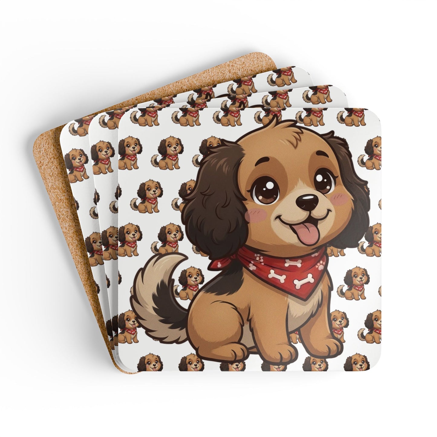 Cocker Spaniel Chibi Cork Coaster Set