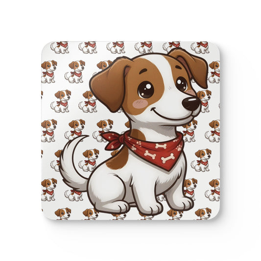 Jack Russell Chibi Cork Coaster Set