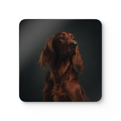 Irish Red Setter Portrait Cork Coaster Set