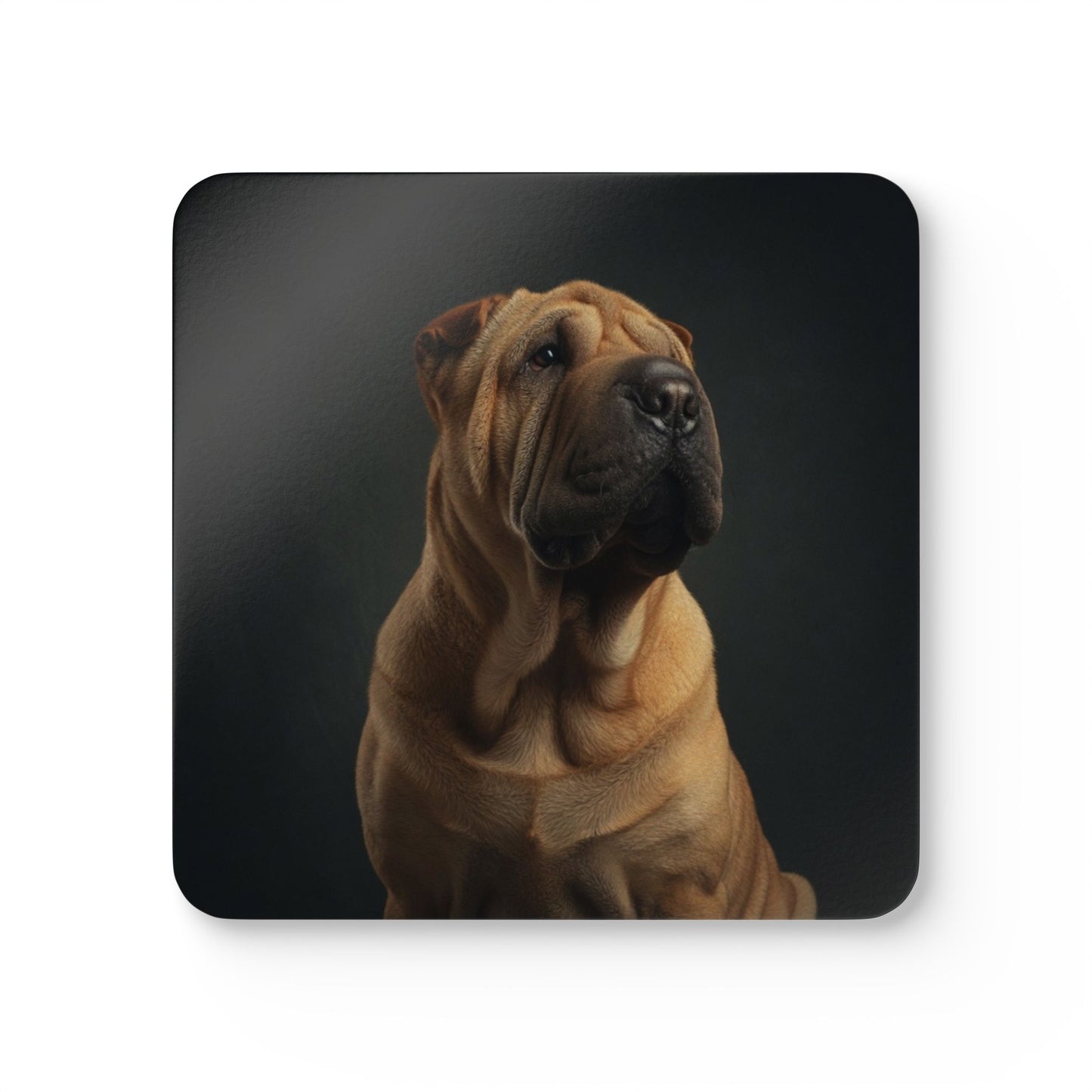 Shar Pei Portrait Cork Coaster Set