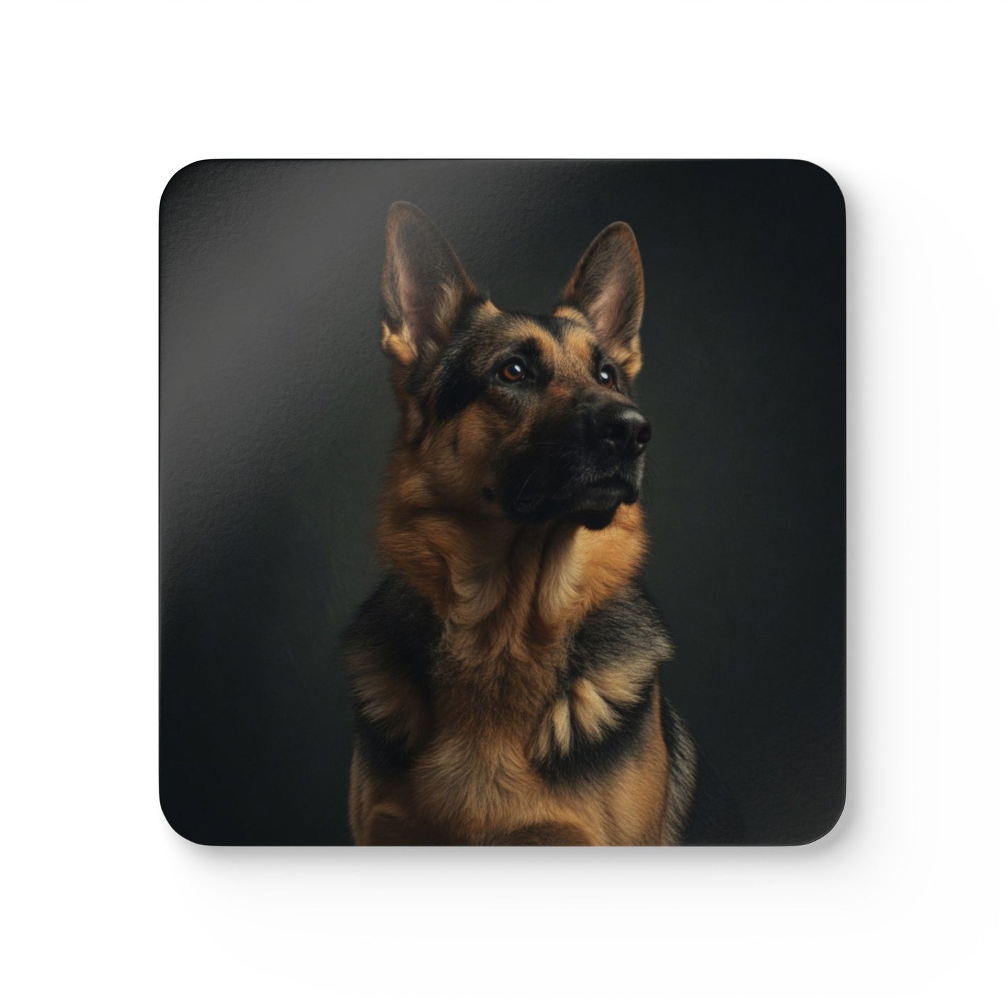 German Shepherd Portrait Cork Coaster Set