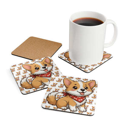 Corgi Chibi Cork Coaster Set