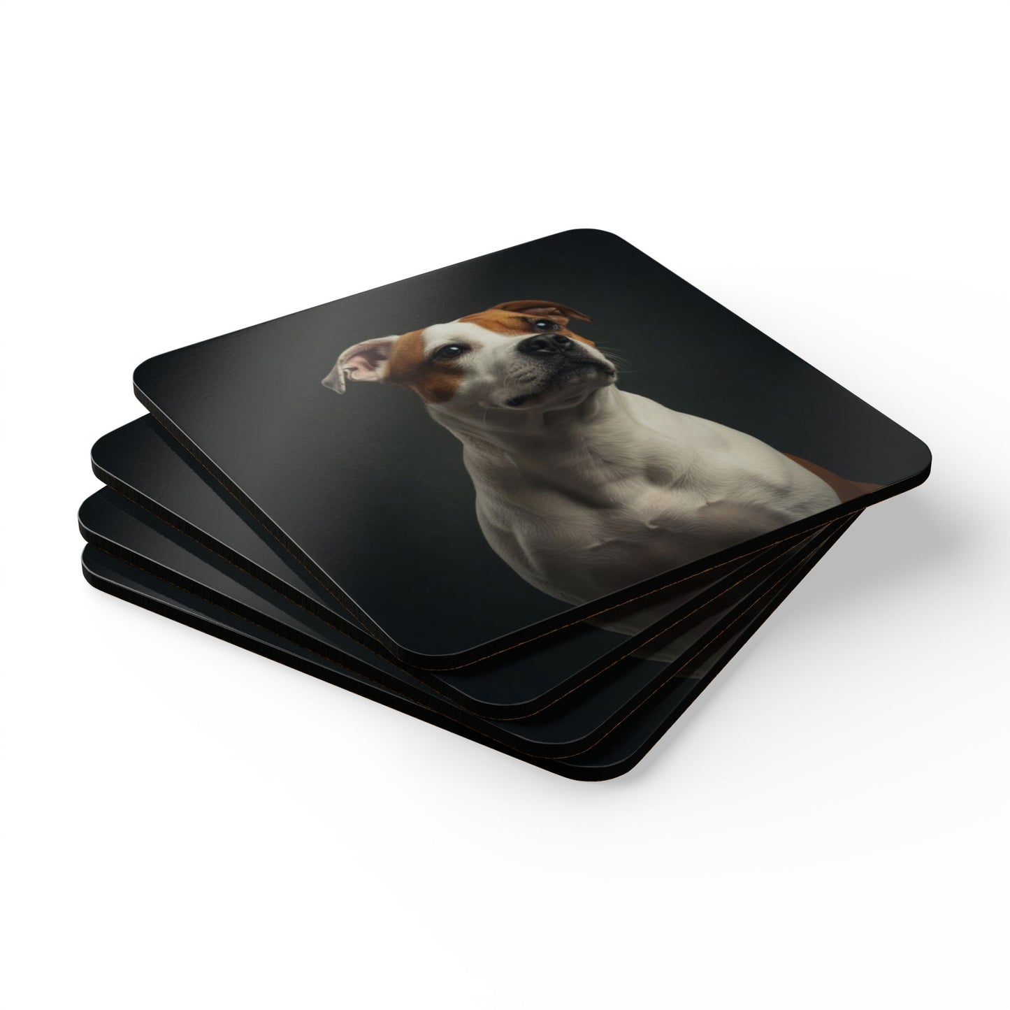 American Staffordshire Bull Terrier Cork Coaster Set