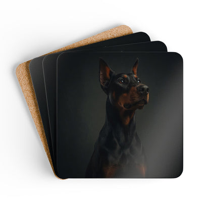 Doberman Cork Coaster Set