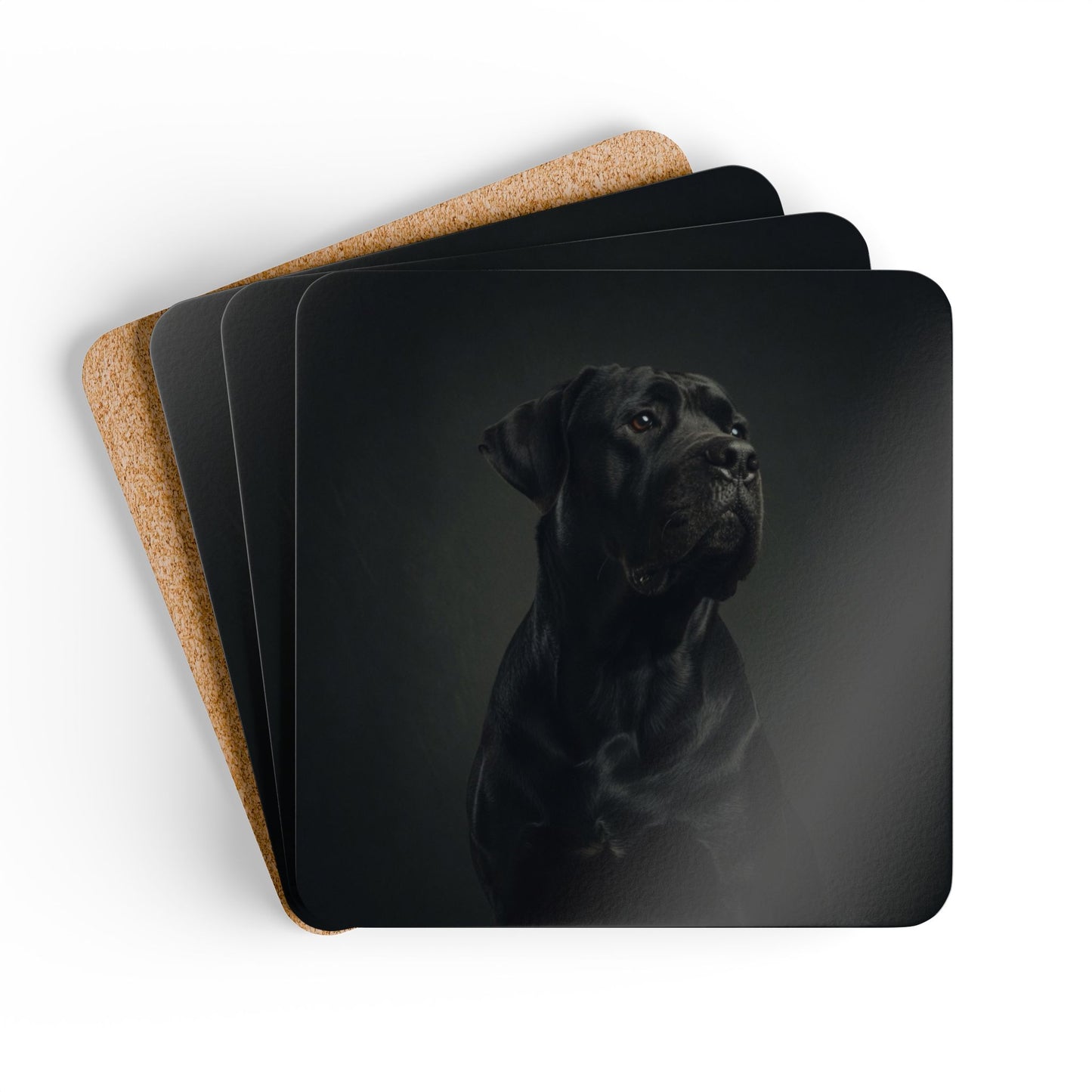 Cane Corso Portrait Cork Coaster Set