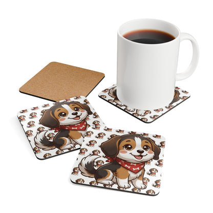 Beagle Chibi Cork Coaster Set