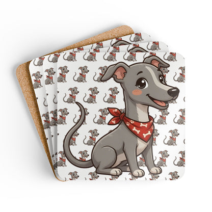 Greyhound Chibi Cork Coaster Set