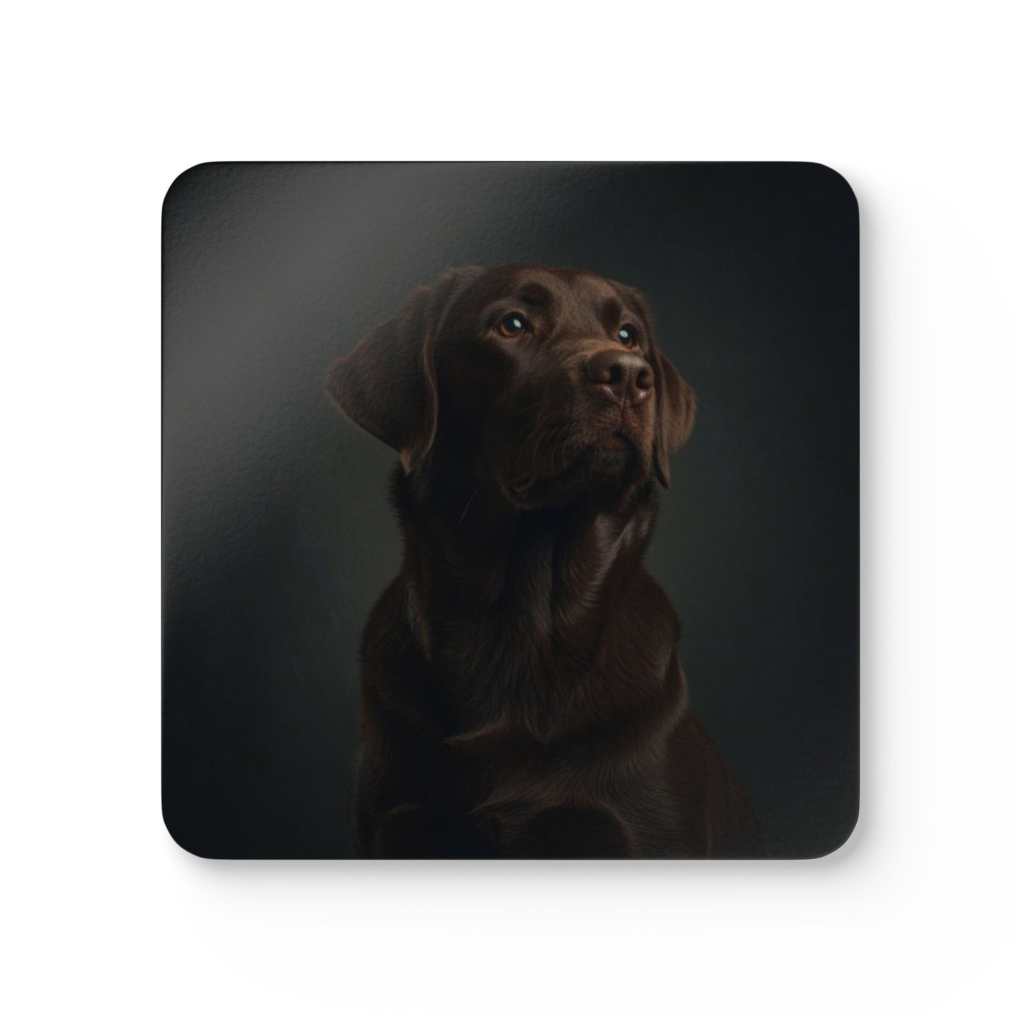 Chocolate Labrador Portrait Cork Coaster Set