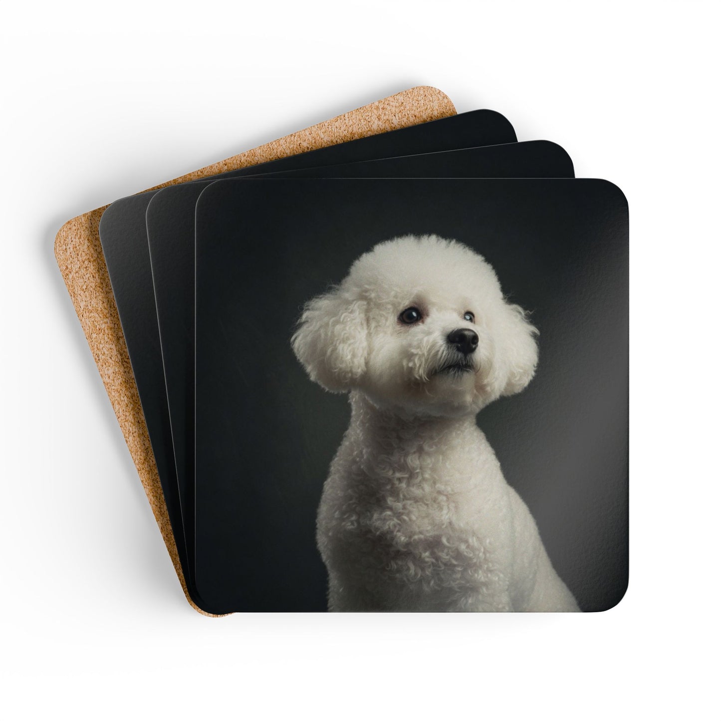 Bichon Frise Cork Coaster Set