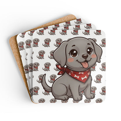 Weimaraner Chibi Cork Coaster Set
