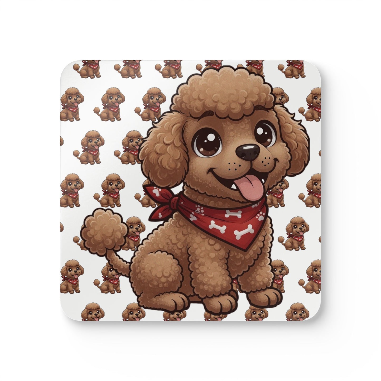 Poodle Chibi Cork Coaster Set