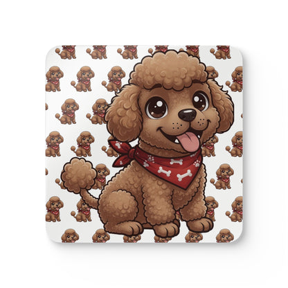 Poodle Chibi Cork Coaster Set