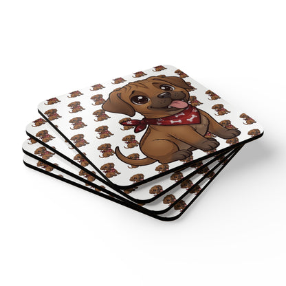 Rhodesian Ridgeback Chibi Cork Coaster Set
