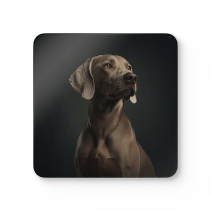 Weimaraner Portrait Cork Coaster Set