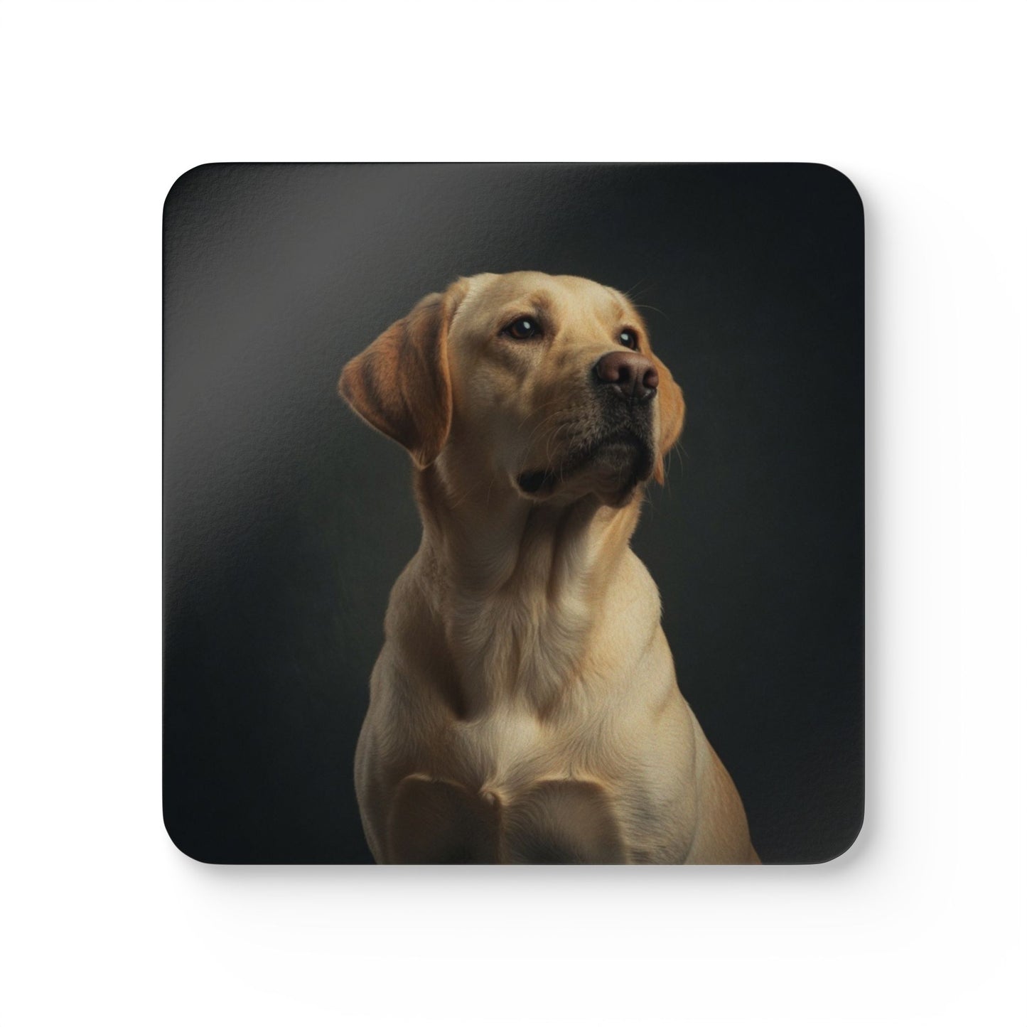 Yellow Labrador Portrait Cork Coaster Set