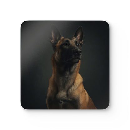 Belgian Malinois Portrait Cork Coaster Set
