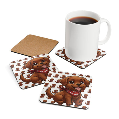 Irish Red Setter Chibi Cork Coaster Set