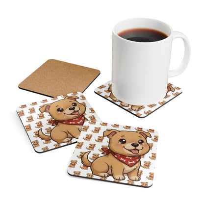 American Staffordshire Bull Terrier Chibi Cork Coaster Set