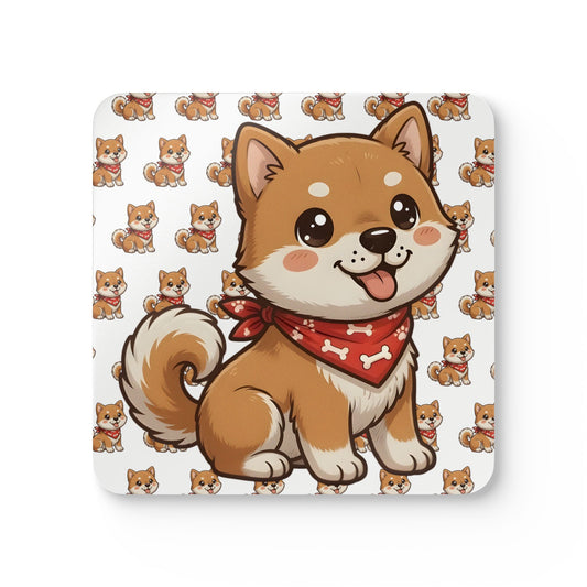Shiba Inu Chibi Cork Coaster Set