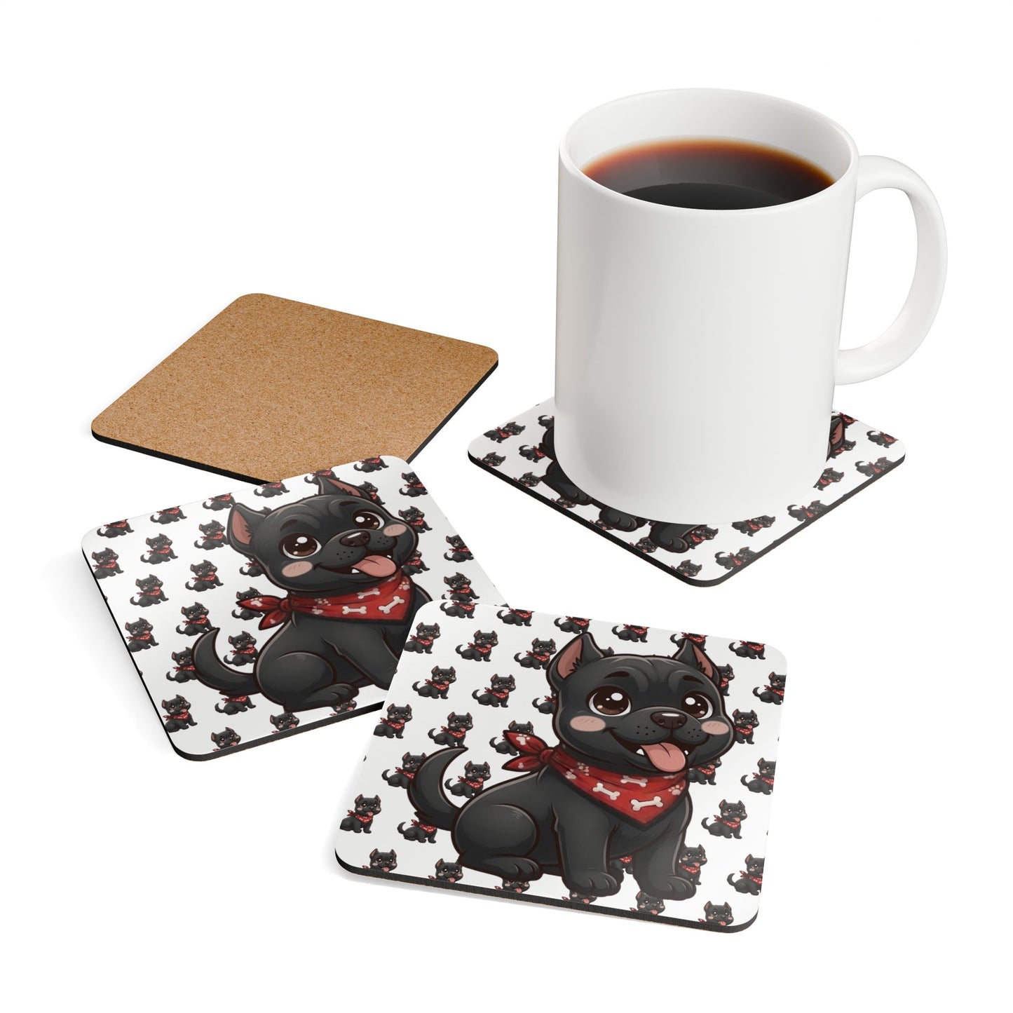Cane Corso Chibi Cork Coaster Set