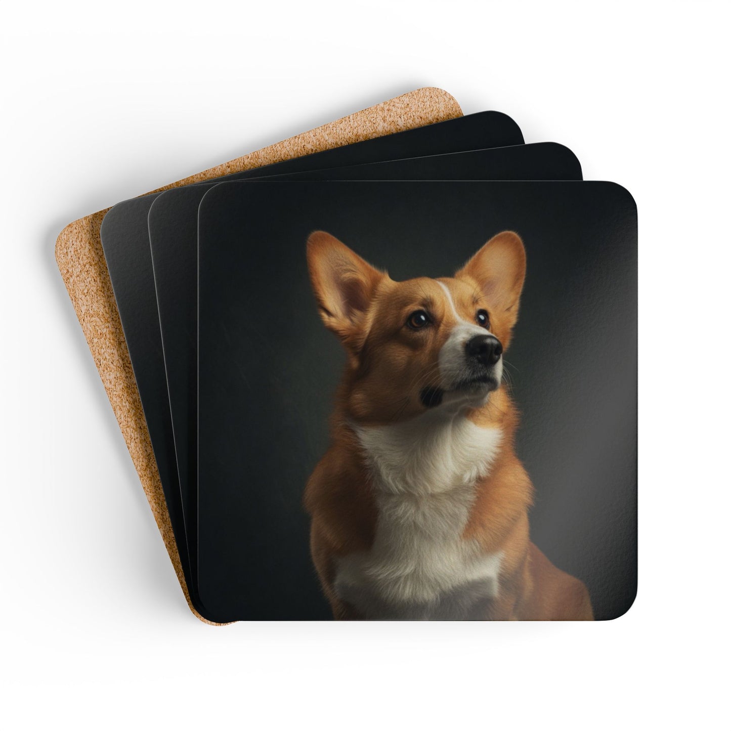 Corgi Portrait Cork Coaster Set