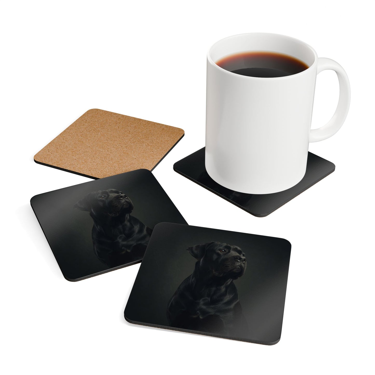 Cane Corso Portrait Cork Coaster Set