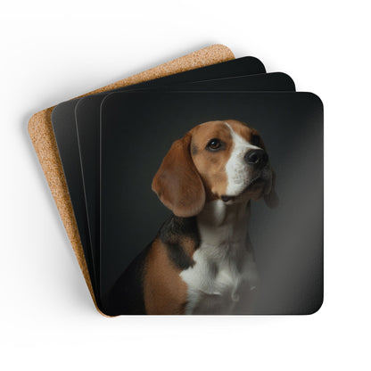 Beagle Portrait Cork Coaster Set