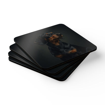 Dachshund Portrait Cork Coaster Set