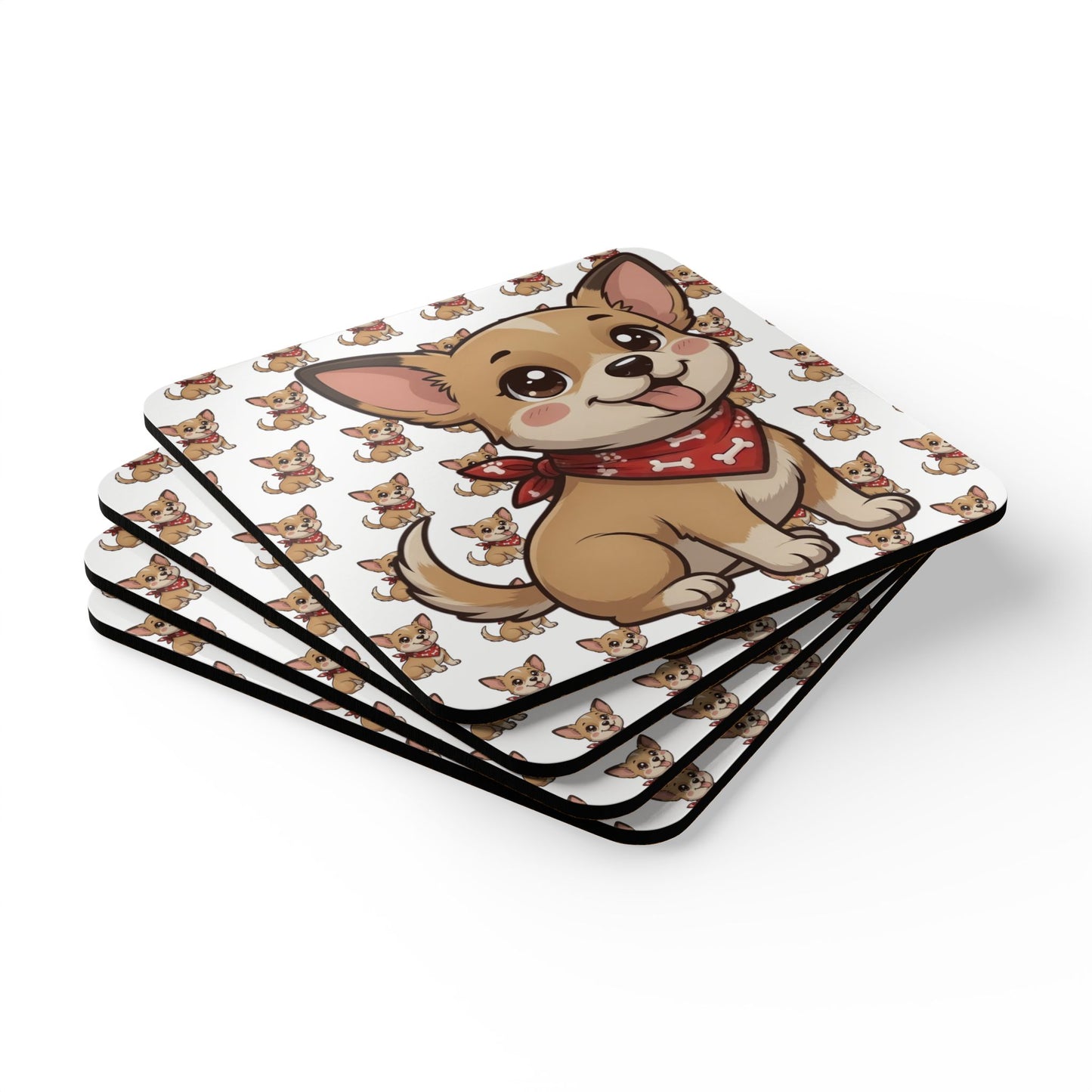 Chihuahua Chibi Cork Coaster Set