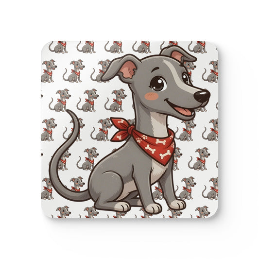 Greyhound Chibi Cork Coaster Set