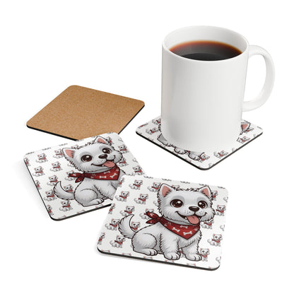 West Highland Terrier Chibi Cork Coaster Set