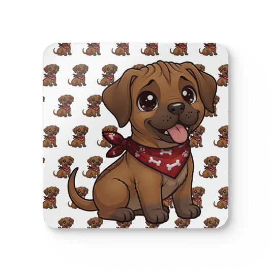 Rhodesian Ridgeback Chibi Cork Coaster Set
