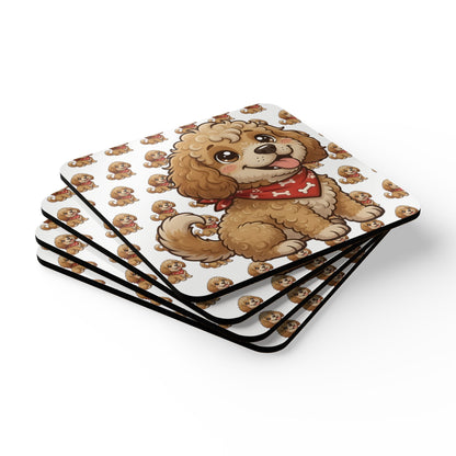 Cockerpoo Chibi Cork Coaster Set
