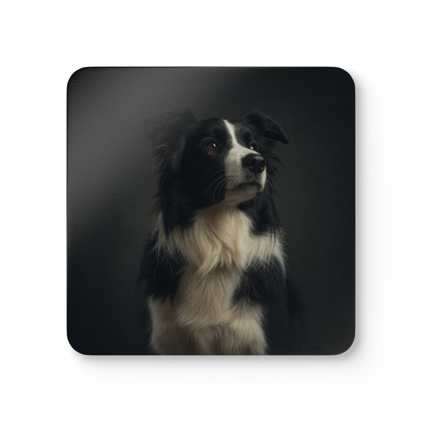 Border Collie Portrait Cork Coaster Set