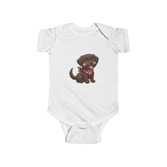 Chocolate Labrador Chibi Infant Bodysuit
