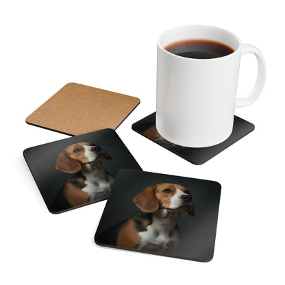Beagle Portrait Cork Coaster Set