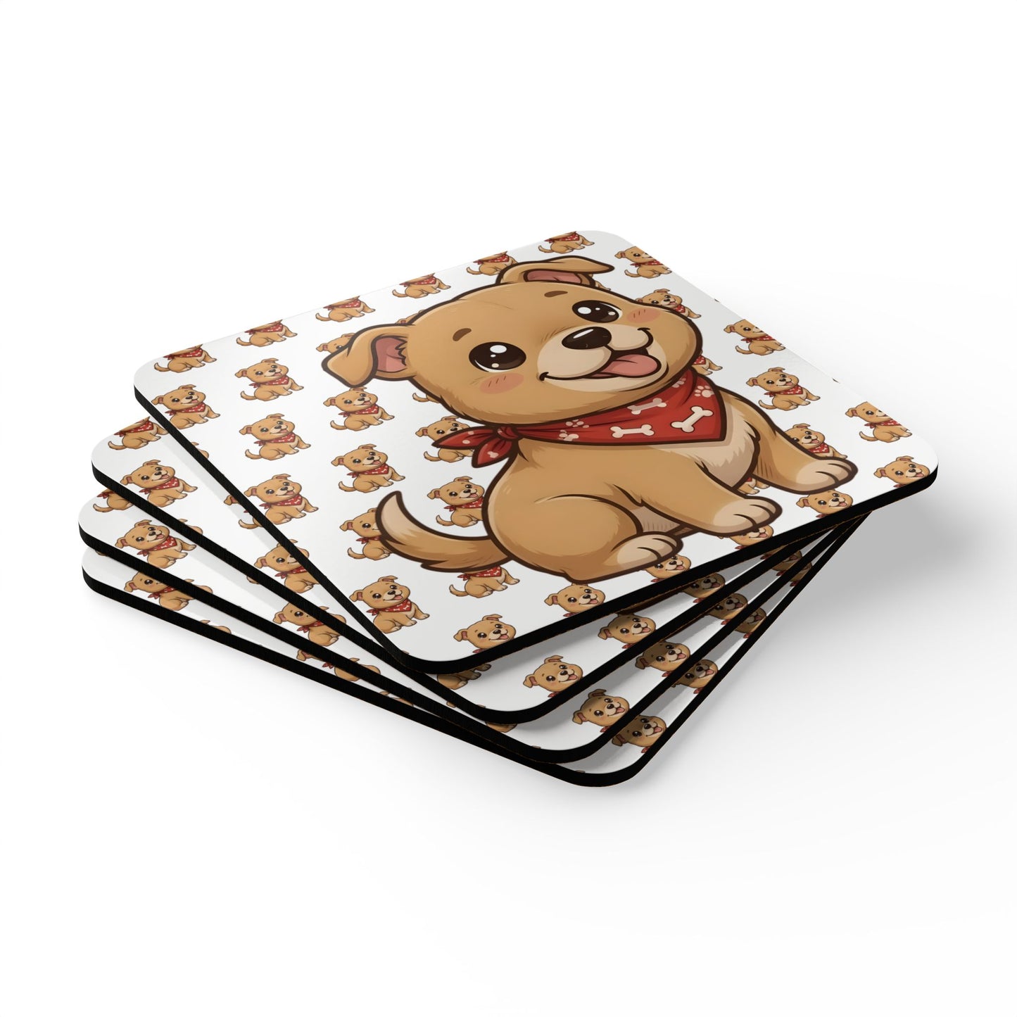 American Staffordshire Bull Terrier Chibi Cork Coaster Set